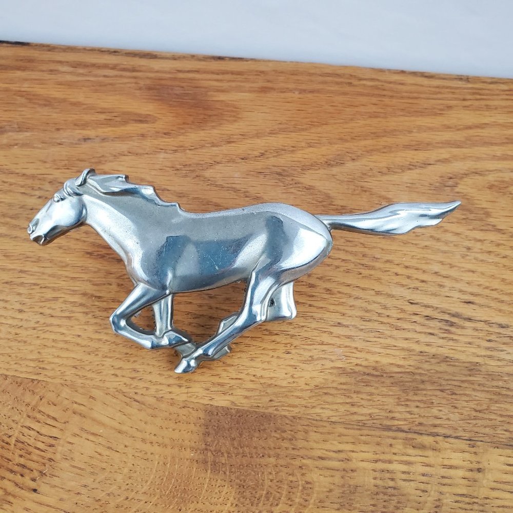 Horse Mustang Ford Emblem Fomoco Silver Auto Car